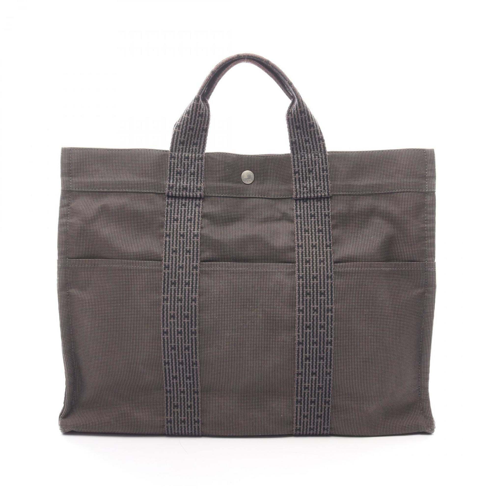 Hermes Hermes Herline Mm Tote Bag Handbag Nylon Canvas Men's Women's Gray 100...